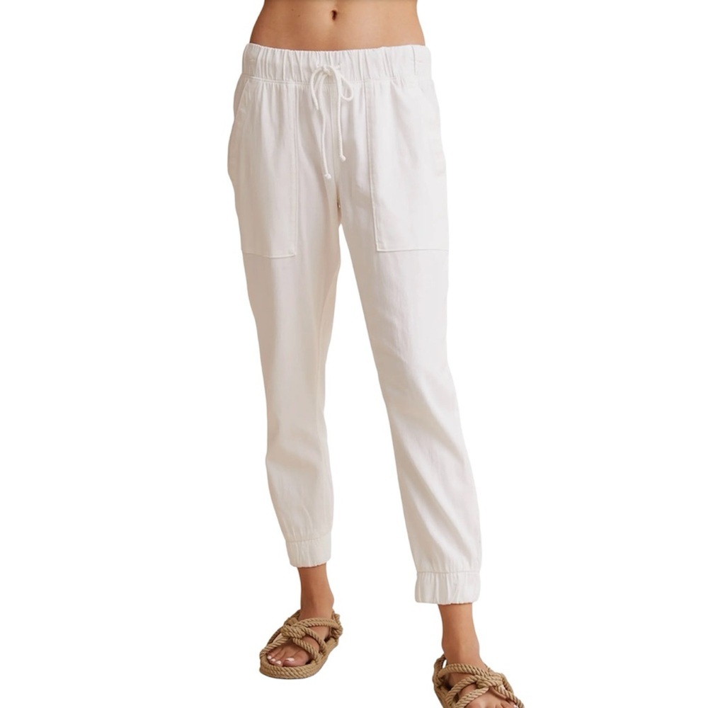 Bella Dahl Ivory Relaxed Pockets Joggers Drawstrings With Elastic Waistband